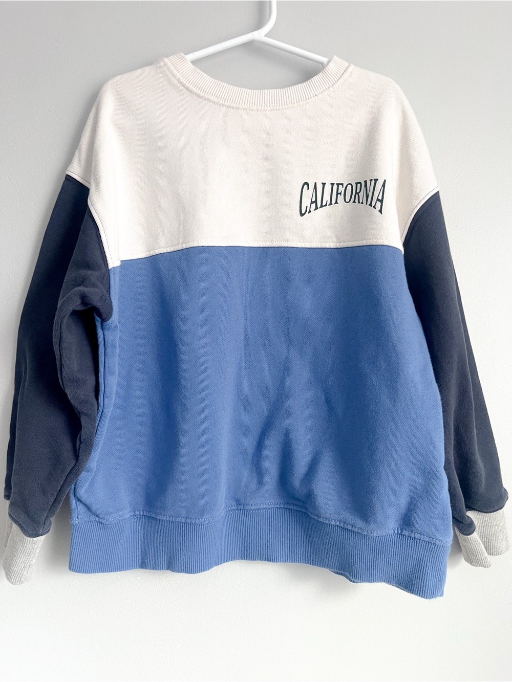 Zara blue California crewneck sweatshirt colourblock size 9 years